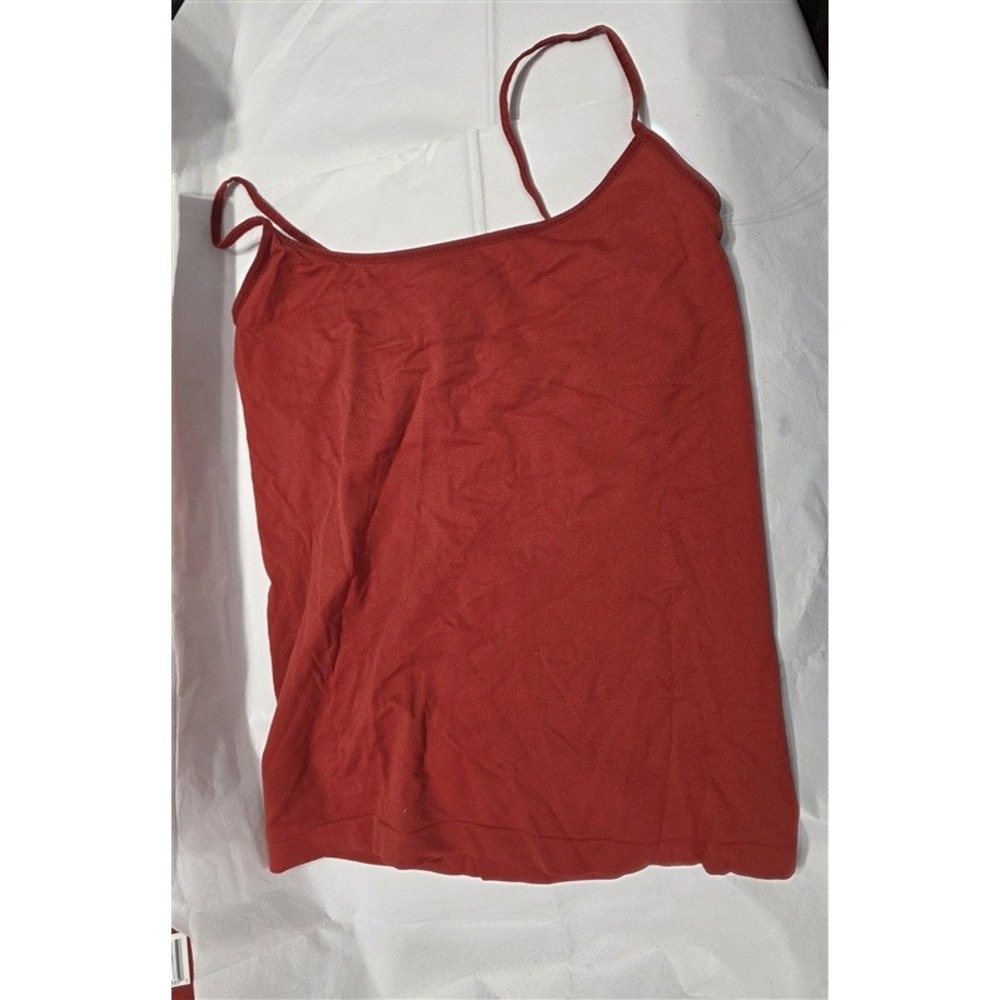 NWOT Last Tango M/L Seamless Tank Top Spaghetti Strap Shelf Bra Rust 132448